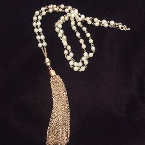 Beaded necklace with tassel